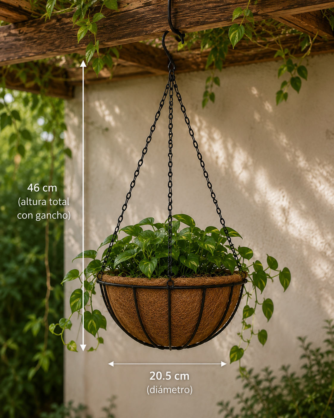 Cesta Colgante Nido | Macetero Suspendido de Fibra de Coco para Jardín y Terraza