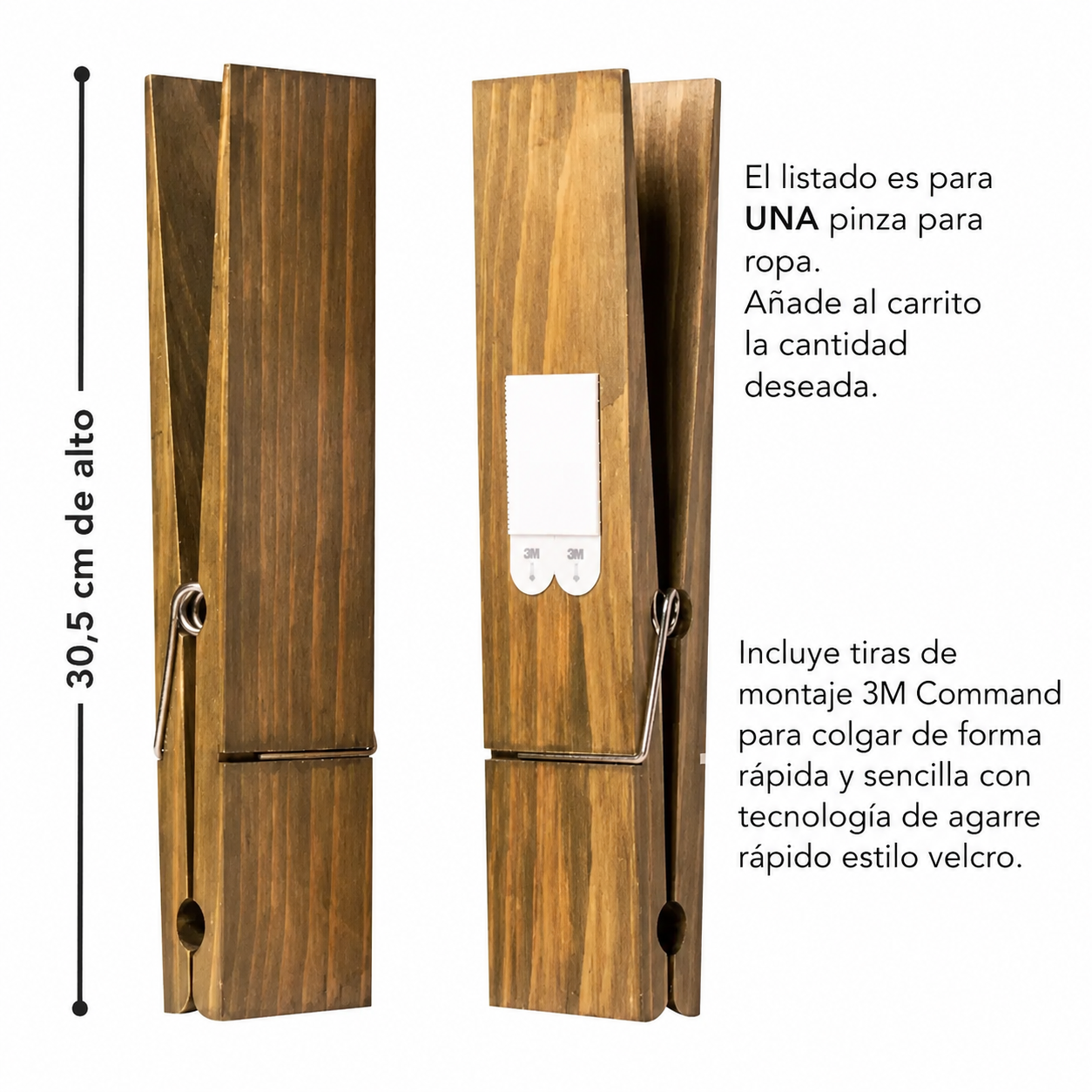 Portatoallas Gigante en Forma de Pinza de Madera | Organizador Decorativo para Baño y Hogar