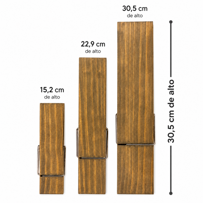 Portatoallas Gigante en Forma de Pinza de Madera | Organizador Decorativo para Baño y Hogar