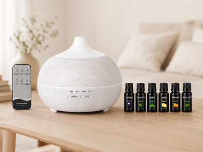 Bruma Esencial | Difusor de Aromaterapia LED con 6 Aceites Esenciales