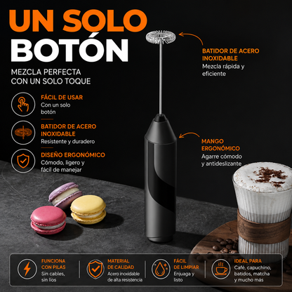 Espumador de Leche Eléctrico | Batidor de Mano para Café, Matcha y Chocolate