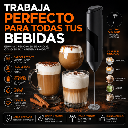 Espumador de Leche Eléctrico | Batidor de Mano para Café, Matcha y Chocolate