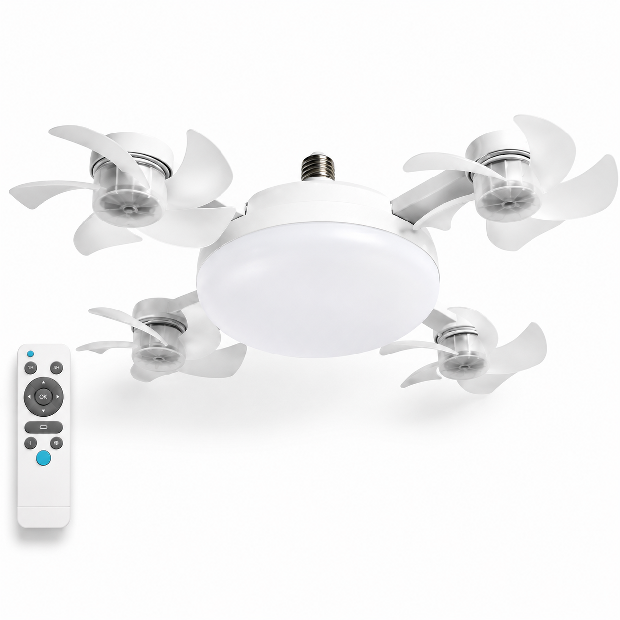 Ventilador de Techo LED Plegable con Mando a Distancia | Casquillo E27