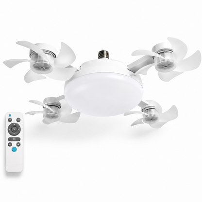 Ventilador de Techo LED Plegable con Mando a Distancia | Casquillo E27