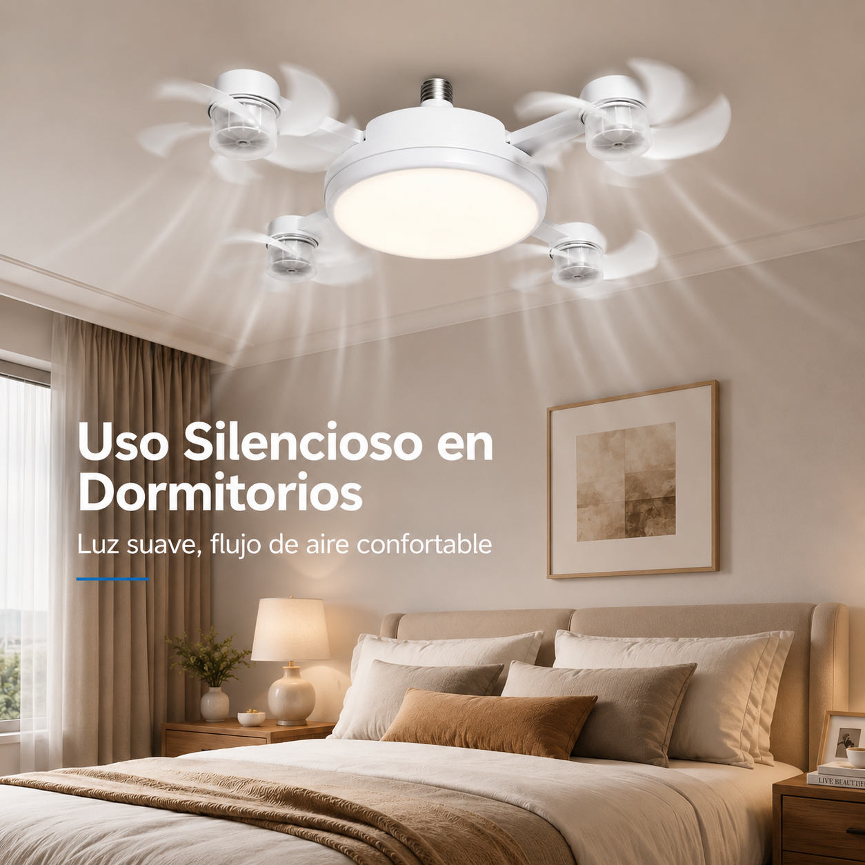 Ventilador de Techo LED Plegable con Mando a Distancia | Casquillo E27
