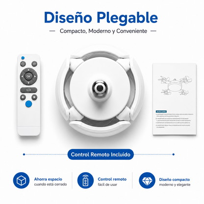 Ventilador de Techo LED Plegable con Mando a Distancia | Casquillo E27