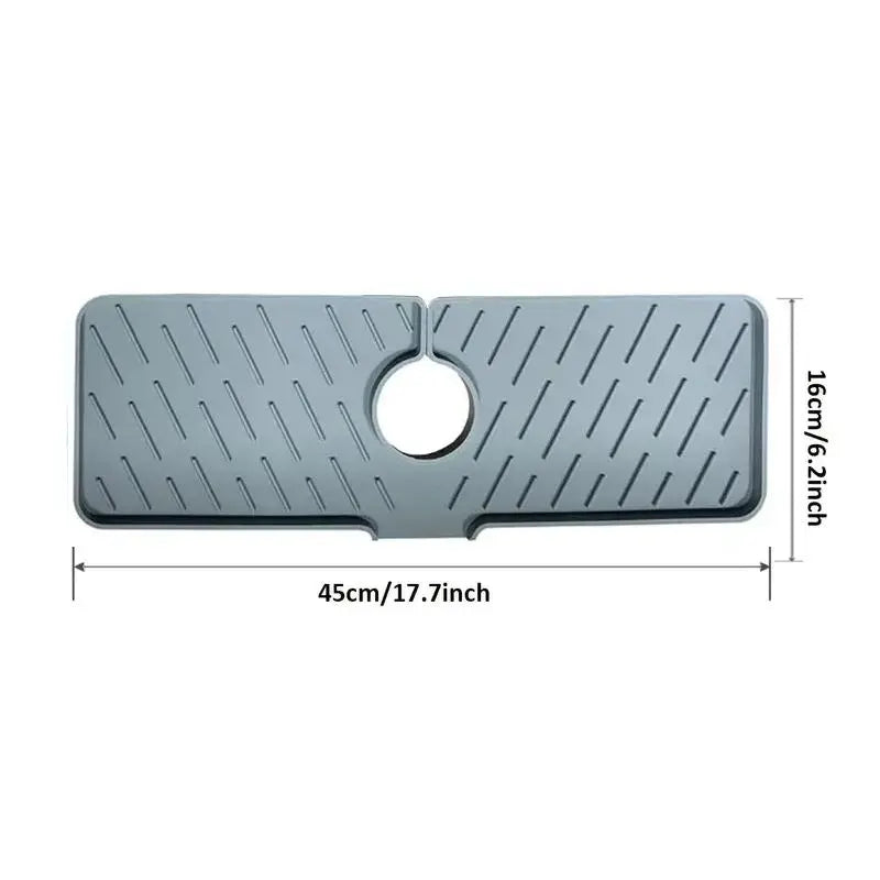 Silicone Sink Faucet Mat, 1 Count Waterproof Faucet Splash Guard, Sink Splash Guard, Splatter Guard, Household Kitchen Gadgets, Kitchen Accessories, Bathroom Accessories, Household Items, Bathroom Gadgets, Home Gadget, Room Accessories, Splash Pads